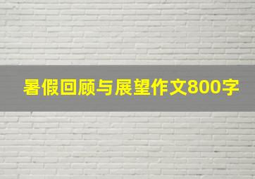 暑假回顾与展望作文800字