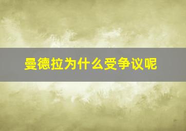 曼德拉为什么受争议呢