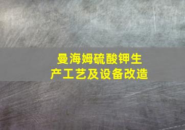 曼海姆硫酸钾生产工艺及设备改造