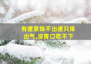 有便意排不出便只排出气,没胃口吃不下