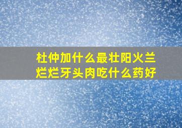 杜仲加什么最壮阳火兰烂烂牙头肉吃什么药好