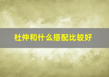 杜仲和什么搭配比较好