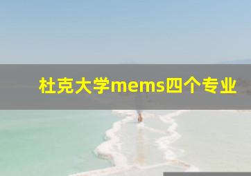 杜克大学mems四个专业