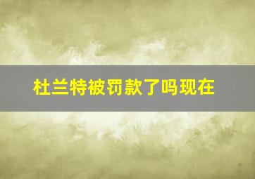 杜兰特被罚款了吗现在