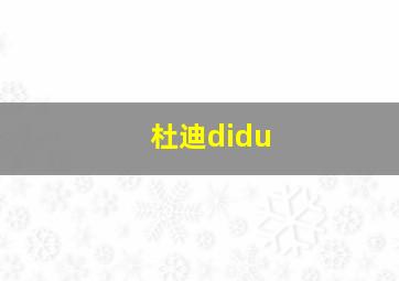 杜迪didu