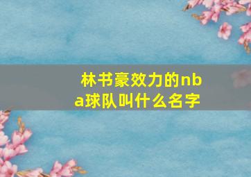 林书豪效力的nba球队叫什么名字