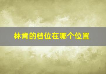 林肯的档位在哪个位置