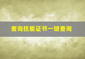 查询技能证书一键查询