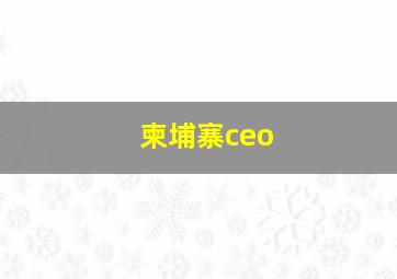 柬埔寨ceo