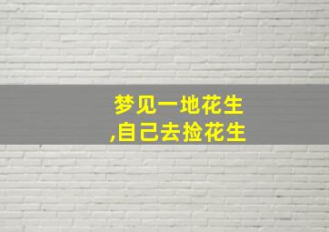 梦见一地花生,自己去捡花生