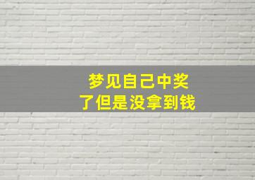 梦见自己中奖了但是没拿到钱