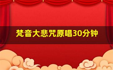 梵音大悲咒原唱30分钟