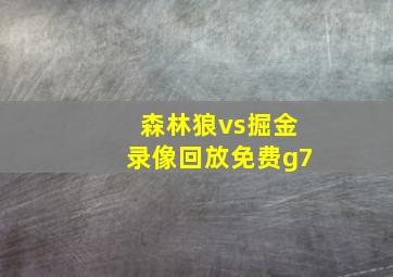 森林狼vs掘金录像回放免费g7