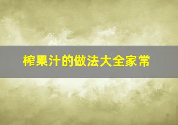 榨果汁的做法大全家常