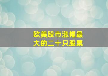 欧美股市涨幅最大的二十只股票