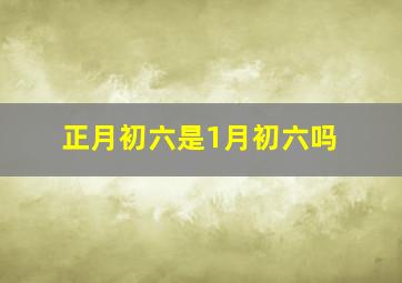 正月初六是1月初六吗