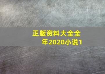 正版资料大全全年2020小说1