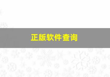 正版软件查询