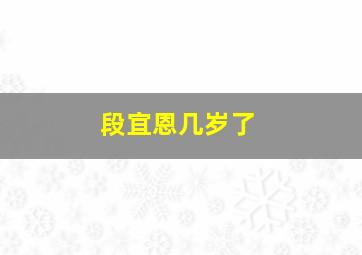 段宜恩几岁了