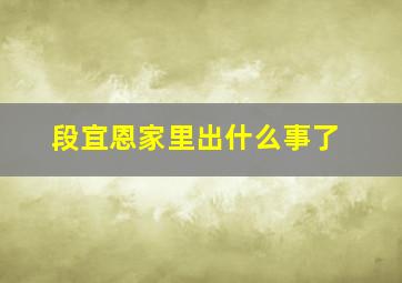 段宜恩家里出什么事了