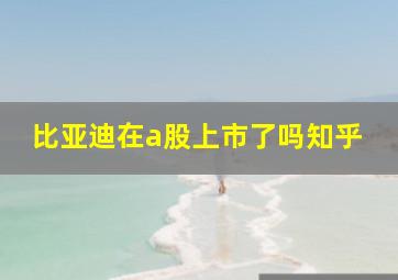 比亚迪在a股上市了吗知乎