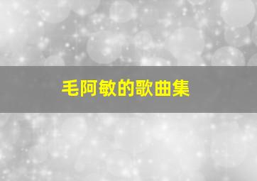 毛阿敏的歌曲集