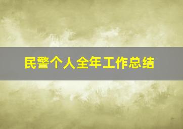 民警个人全年工作总结