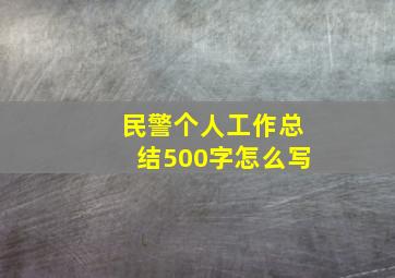 民警个人工作总结500字怎么写