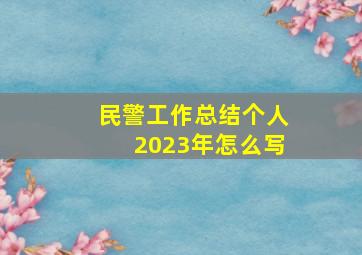 民警工作总结个人2023年怎么写