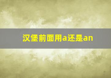 汉堡前面用a还是an