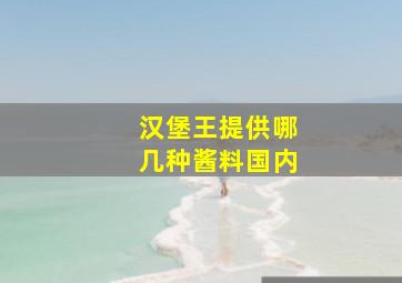 汉堡王提供哪几种酱料国内