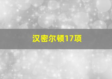 汉密尔顿17项