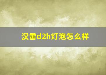 汉雷d2h灯泡怎么样