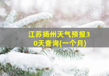 江苏扬州天气预报30天查询(一个月)