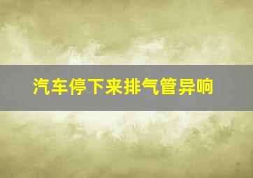 汽车停下来排气管异响