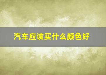 汽车应该买什么颜色好