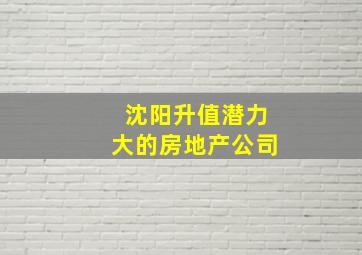 沈阳升值潜力大的房地产公司