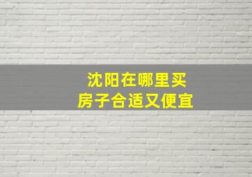 沈阳在哪里买房子合适又便宜