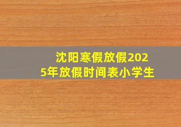 沈阳寒假放假2025年放假时间表小学生