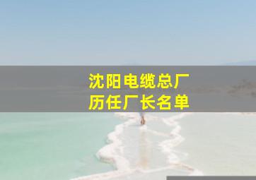 沈阳电缆总厂历任厂长名单