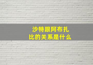 沙特跟阿布扎比的关系是什么