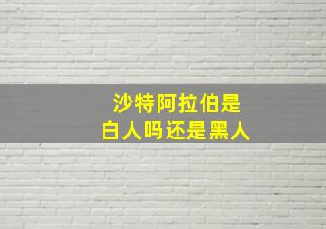 沙特阿拉伯是白人吗还是黑人