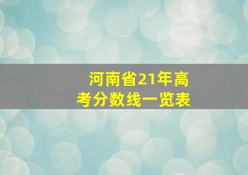 河南省21年高考分数线一览表