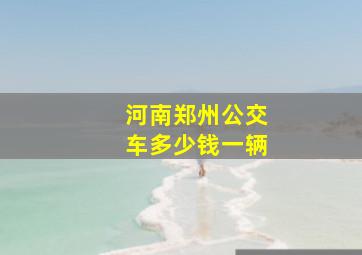 河南郑州公交车多少钱一辆