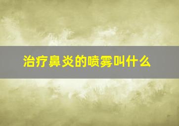 治疗鼻炎的喷雾叫什么