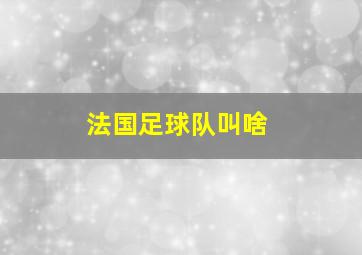 法国足球队叫啥