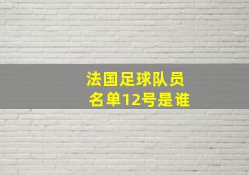 法国足球队员名单12号是谁