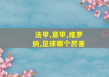 法甲,意甲,维罗纳,足球哪个厉害