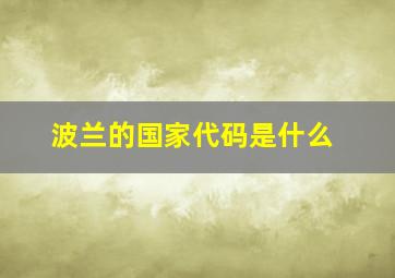 波兰的国家代码是什么