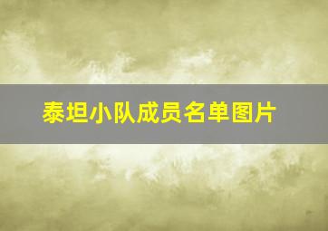 泰坦小队成员名单图片